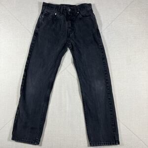 Levis 505 Jeans Adult 30 x 29 Black Dark Wash Straight Leg Mens Pre-Shrunk
